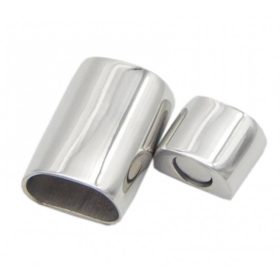 Silver Tone 316L Stainless Steel Magnetic Bracelet Clasps onnectors Leather Cord End Caps closures ﻿