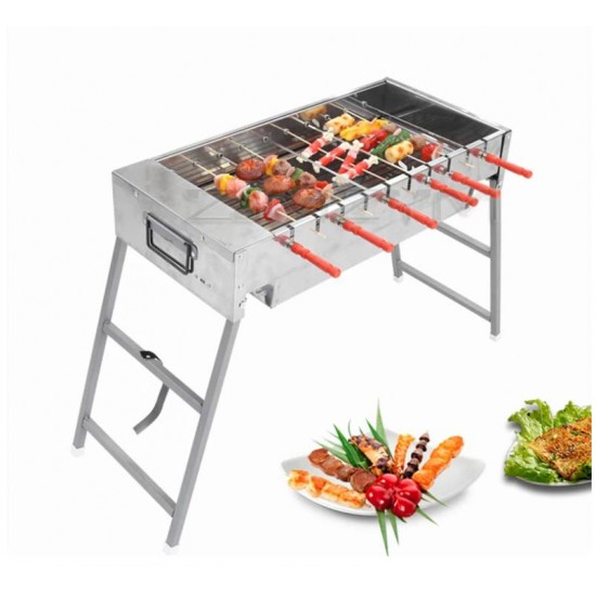 Stainless steel rotating charcoal barbecue outdoor folding charcoal grill