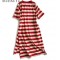 Striped Print Short Sleeve Midi Dress  Fashion Casual Harajuku Dresses for Women