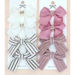 8Pcs/set Bow Hair Clip Solid Color Hairpin Summer Stain Ponytail Clip Hair Rope Fashion Hair Acce