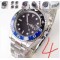 Black Blue/Blue Red Insert Automatic Men Watch 40mm Case Brush Steel Bracelet Date Magnifier