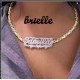 Personalized Nameplate Name Necklace Two-Tone Pendant Necklace Custom 3D Plated Double Choker For Women