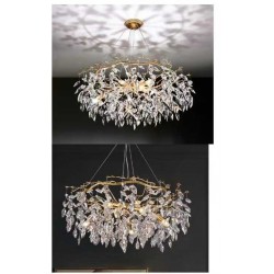 Branch Shape Crystal Pendant Chandelier For Indoor Home Decoration Living Room Hall Luxury Lobby Lighting Fixtures