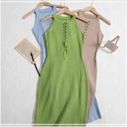 Chic Fashion Sexy Package Hips Bandage Knitted Summer Dress Women Slim Elastic Bodycon Mini Dress