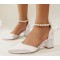 Women's Wedding Shoes Satin Point Toe Wedding Heels Bridal Shoes  ﻿