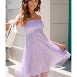 A-line Square Short/Mini Tulle Homecoming Dress