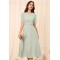 Scoop Elegant A line Polyester Midi Dresses