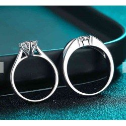 Round Cut Stainless steel Adjustable Couple's Wedding Rings