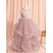 Ball Gown Princess Scoop Floor Length Lace Tulle Dresses Girl Dress