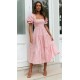 Women Spring Summer Style Dress Lady Casual Short Lantern Sleeve Square Collar Plaid Printed Dress SS3889