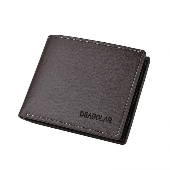 Hot Sale New Men's Wallet Casual Two-fold Short Horizontal Men's Wallet PU Solid Color Men's Open Coin Purse Luxury Brand Wallet