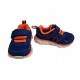 Baby Toddler Boys BRIGHT BLUE & ORANGE ATHLETIC TENNIS SHOES Easy Fasten SIZE 3