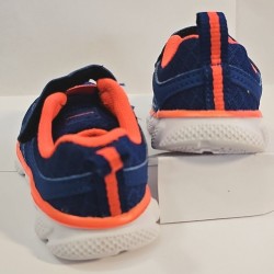 Baby Toddler Boys BRIGHT BLUE & ORANGE ATHLETIC TENNIS SHOES Easy Fasten SIZE 3