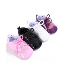 Newborn Baby Boy Girl Soft Oxford Crib Shoes Toddler PreWalker Trainers 0-18 M