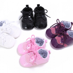 Newborn Baby Boy Girl Soft Oxford Crib Shoes Toddler PreWalker Trainers 0-18 M