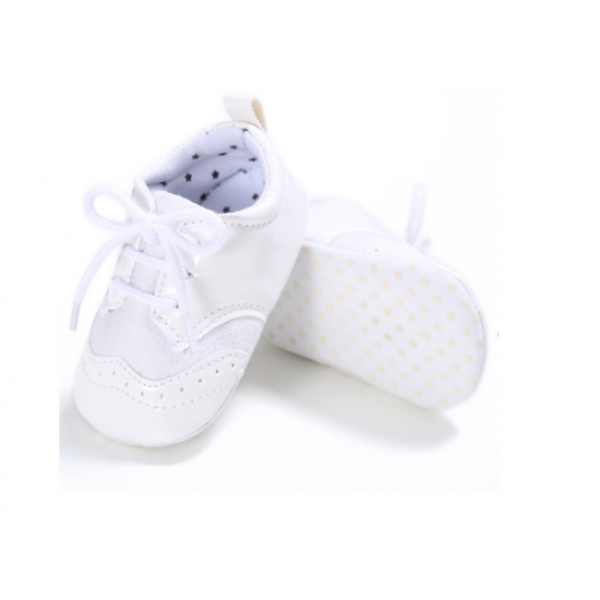 Newborn Baby Boy Girl Soft Oxford Crib Shoes Toddler PreWalker Trainers 0-18 M