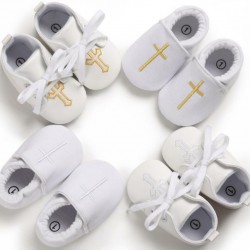 Newborn Baby Boy Girl Crib Shoes Infant Christening Shoes Soft Sole Trainers 