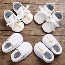 Newborn Baby Boy Girl Crib Shoes Infant Christening Shoes Soft Sole Trainers 