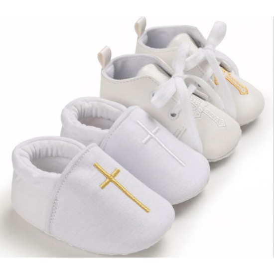 Newborn Baby Boy Girl Crib Shoes Infant Christening Shoes Soft Sole Trainers 