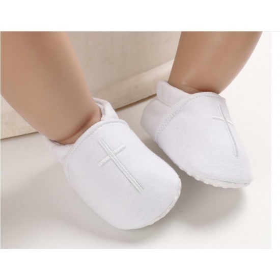 Newborn Baby Boy Girl Crib Shoes Infant Christening Shoes Soft Sole Trainers 