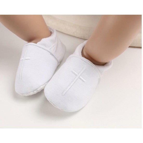 Newborn Baby Boy Girl Crib Shoes Infant Christening Shoes Soft Sole Trainers 