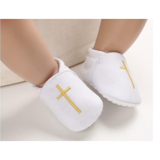 Newborn Baby Boy Girl Crib Shoes Infant Christening Shoes Soft Sole Trainers 