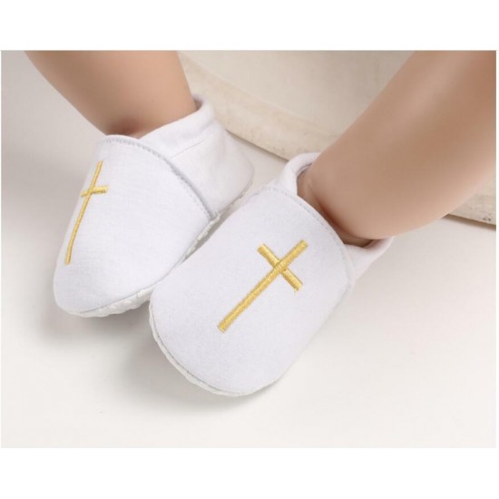 Newborn Baby Boy Girl Crib Shoes Infant Christening Shoes Soft Sole Trainers 