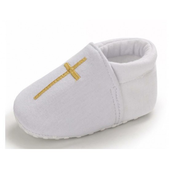 Newborn Baby Boy Girl Crib Shoes Infant Christening Shoes Soft Sole Trainers 