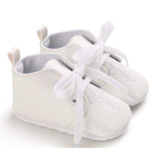 Newborn Baby Boy Girl Crib Shoes Infant Christening Shoes Soft Sole Trainers 