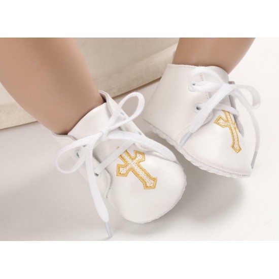 Newborn Baby Boy Girl Crib Shoes Infant Christening Shoes Soft Sole Trainers 