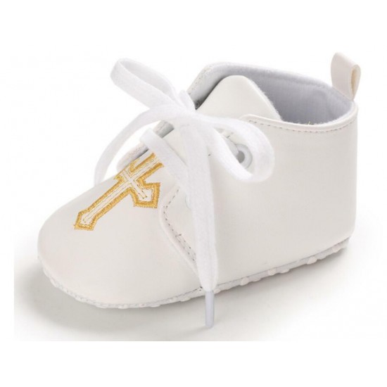 Newborn Baby Boy Girl Crib Shoes Infant Christening Shoes Soft Sole Trainers 