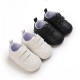 Newborn Baby Boy Crib Shoes Infant White Black PreWalker Trainers Rubber Sneaker