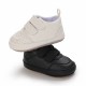 Newborn Baby Boy Crib Shoes Infant White Black PreWalker Trainers Rubber Sneaker