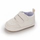 Newborn Baby Boy Crib Shoes Infant White Black PreWalker Trainers Rubber Sneaker