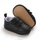 Newborn Baby Boy Crib Shoes Infant White Black PreWalker Trainers Rubber Sneaker