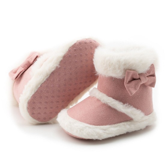 Baby Boy Girl Crib Shoes High Top Infant Toddler Warm Snow Boots Newborn to 18M