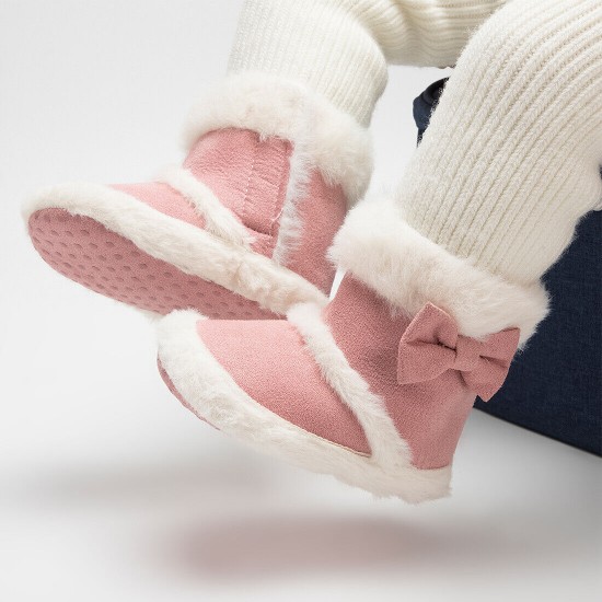 Baby Boy Girl Crib Shoes High Top Infant Toddler Warm Snow Boots Newborn to 18M