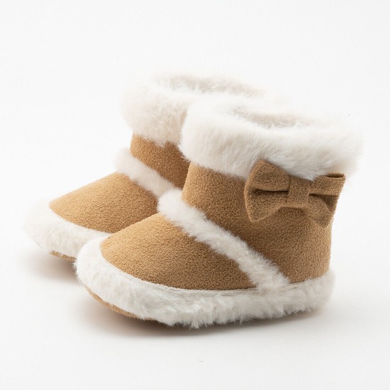 Baby Boy Girl Crib Shoes High Top Infant Toddler Warm Snow Boots Newborn to 18M