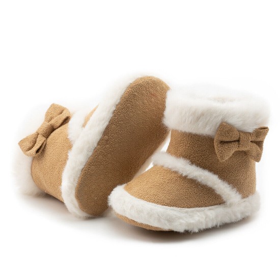 Baby Boy Girl Crib Shoes High Top Infant Toddler Warm Snow Boots Newborn to 18M