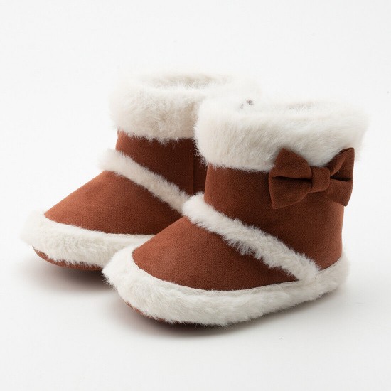 Baby Boy Girl Crib Shoes High Top Infant Toddler Warm Snow Boots Newborn to 18M