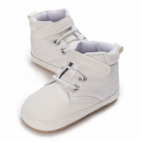 Newborn Baby Boy Crib Shoes Infant Child High Top Boots PreWalker Trainers 0-18M