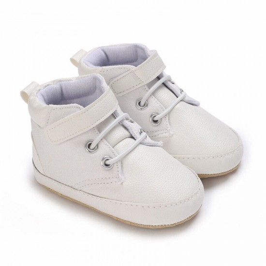 Newborn Baby Boy Crib Shoes Infant Child High Top Boots PreWalker Trainers 0-18M