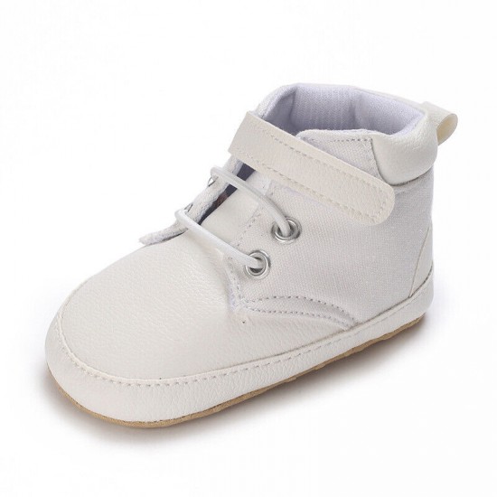 Newborn Baby Boy Crib Shoes Infant Child High Top Boots PreWalker Trainers 0-18M