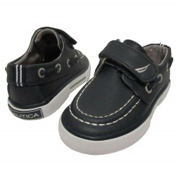 Toddler Boys Size 6 US NAUTICA Navy Blue Boat Shoes Hook and Loop Easy On NEW!