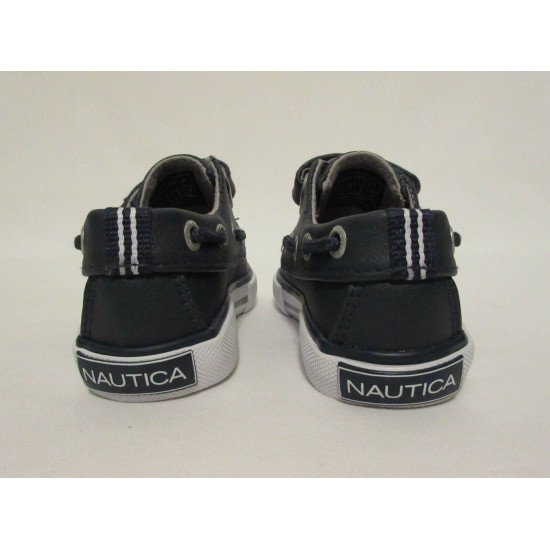 Toddler Boys Size 6 US NAUTICA Navy Blue Boat Shoes Hook and Loop Easy On NEW!