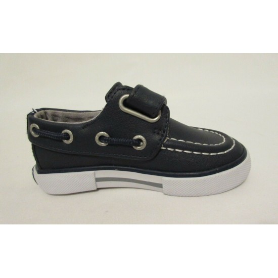 Toddler Boys Size 6 US NAUTICA Navy Blue Boat Shoes Hook and Loop Easy On NEW!