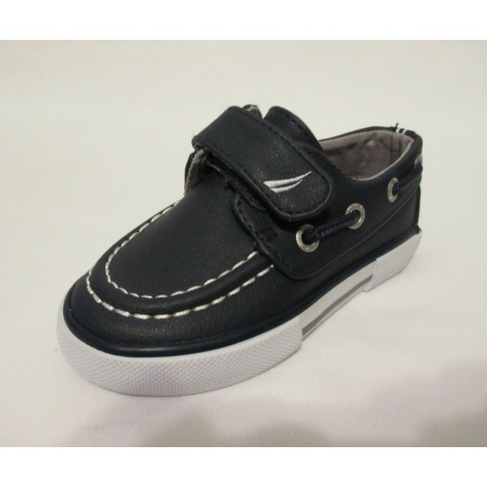 Toddler Boys Size 6 US NAUTICA Navy Blue Boat Shoes Hook and Loop Easy On NEW!