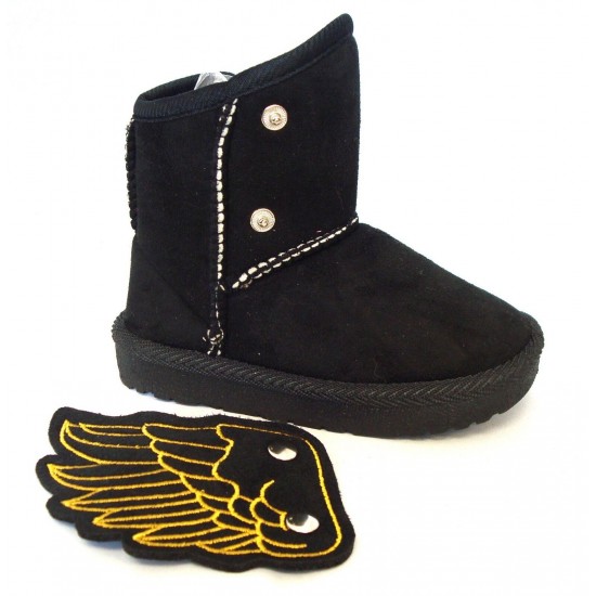 New Kids Boots Toddler Boys Girls Adorable Angles's Wing Suede Fashion Shoe-2033