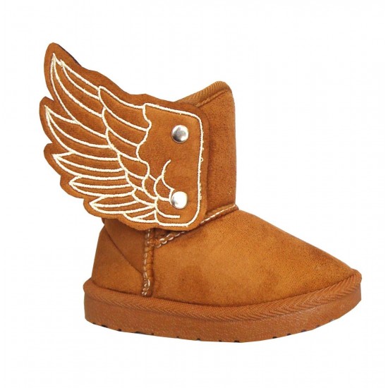 New Kids Boots Toddler Boys Girls Adorable Angles's Wing Suede Fashion Shoe-2033