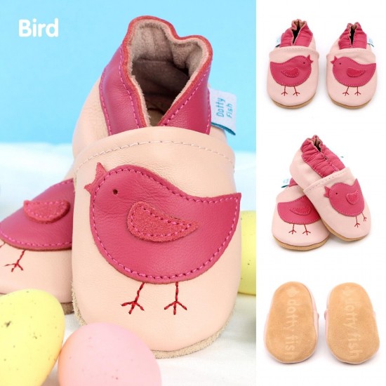 Dotty Fish Soft Sole Leather Baby Shoes Toddler Infant Girls/Boys 0-6mth- 4-5yrs